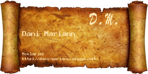 Dani Mariann névjegykártya