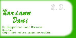 mariann dani business card